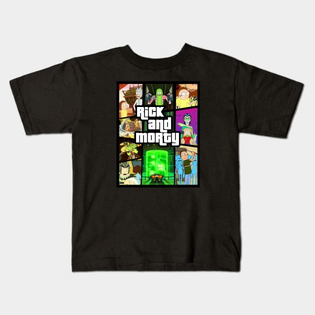 Rick And GTA Kids T-Shirt by BigOrangeShirtShop